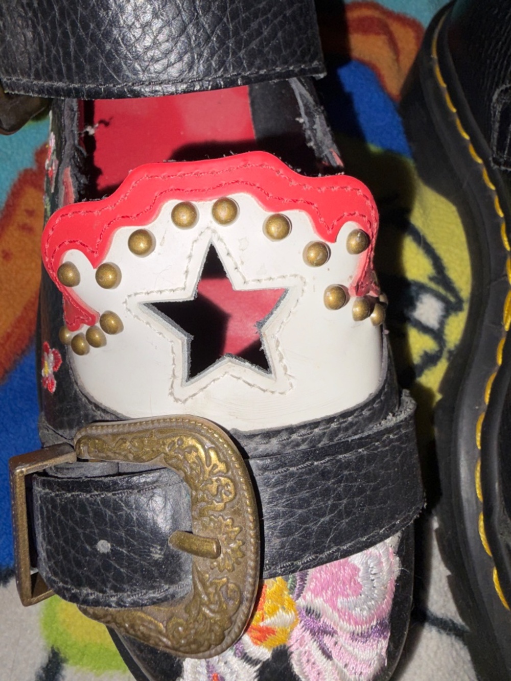 UNICORN - Dr Marten Embroidered Mary Janes Size 7 - Picture 3 of 12
